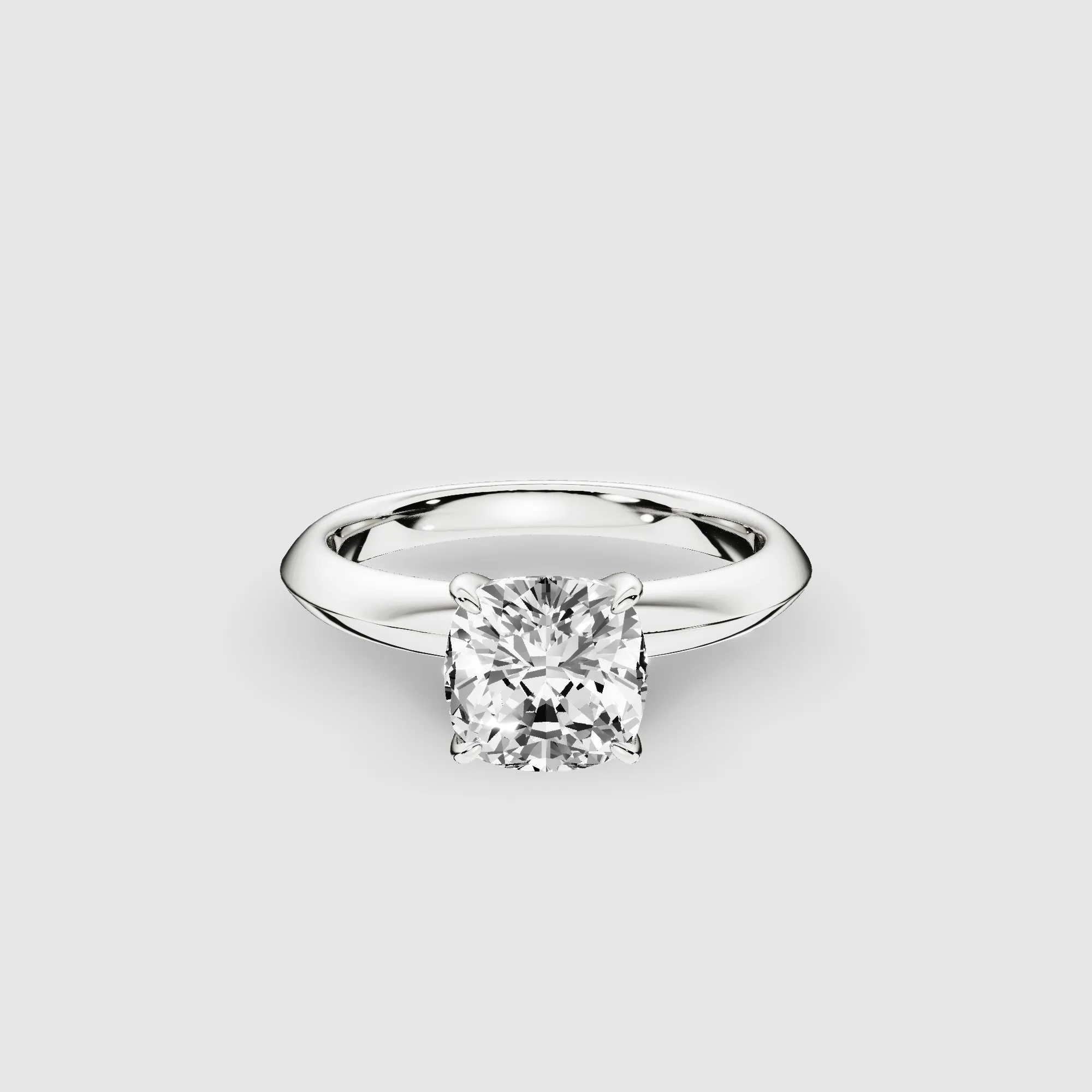 Knife-Edge Solitaire Ring-Cushion