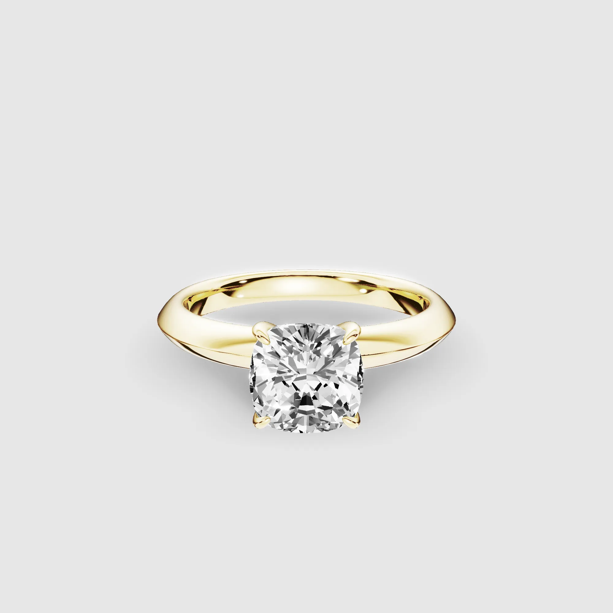 Knife-Edge Solitaire Ring-Cushion