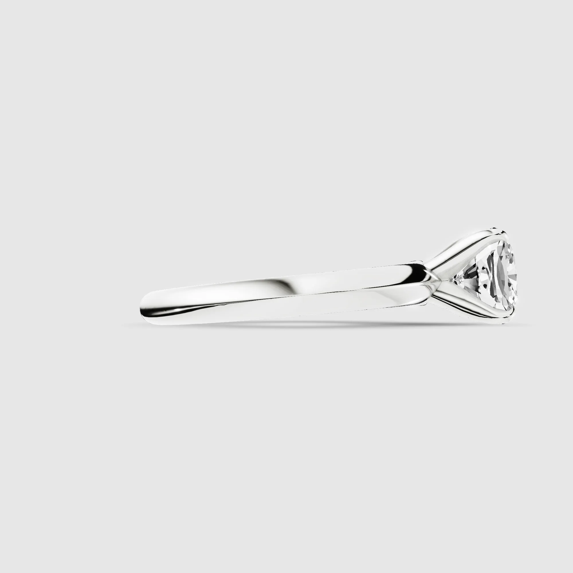 Knife-Edge Solitaire Ring-Cushion