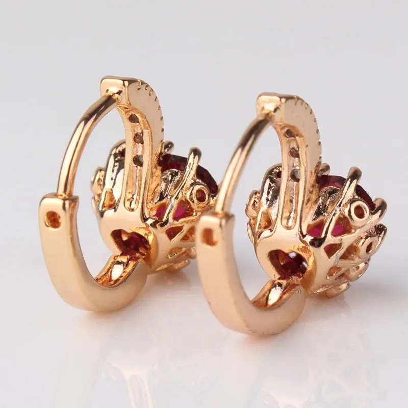 Korean Fashion Lady's Hoop Earings Gold Plated AAA Zirconia Crystal Huggie Earring for Women Accessories