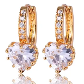 Korean Fashion Lady's Hoop Earings Gold Plated AAA Zirconia Crystal Huggie Earring for Women Accessories