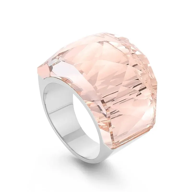 Large Pink Sapphire Ring For Women Engagement Wedding Band Jewelry