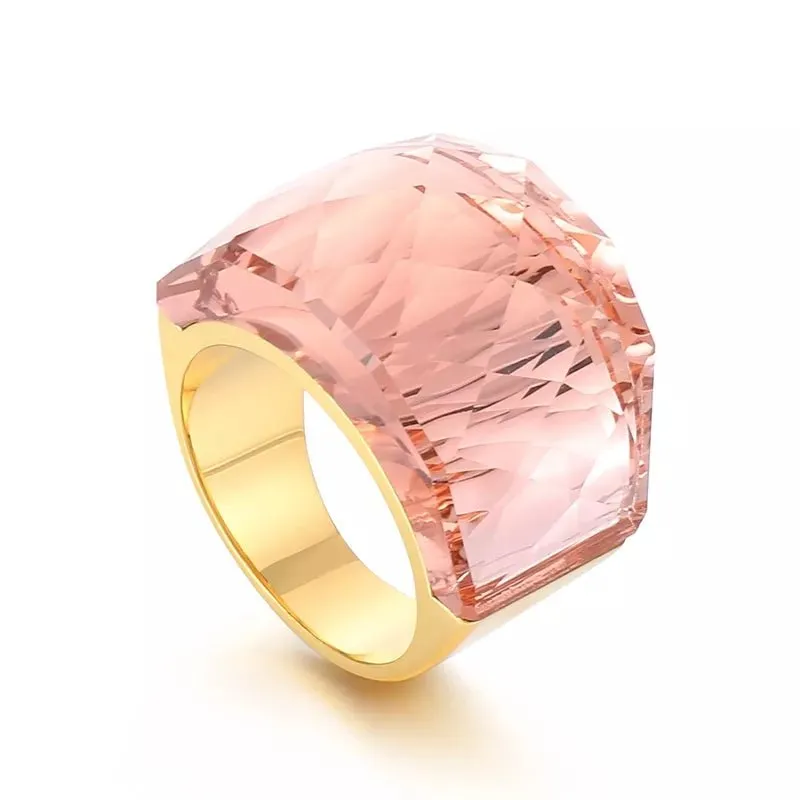 Large Pink Sapphire Ring For Women Engagement Wedding Band Jewelry