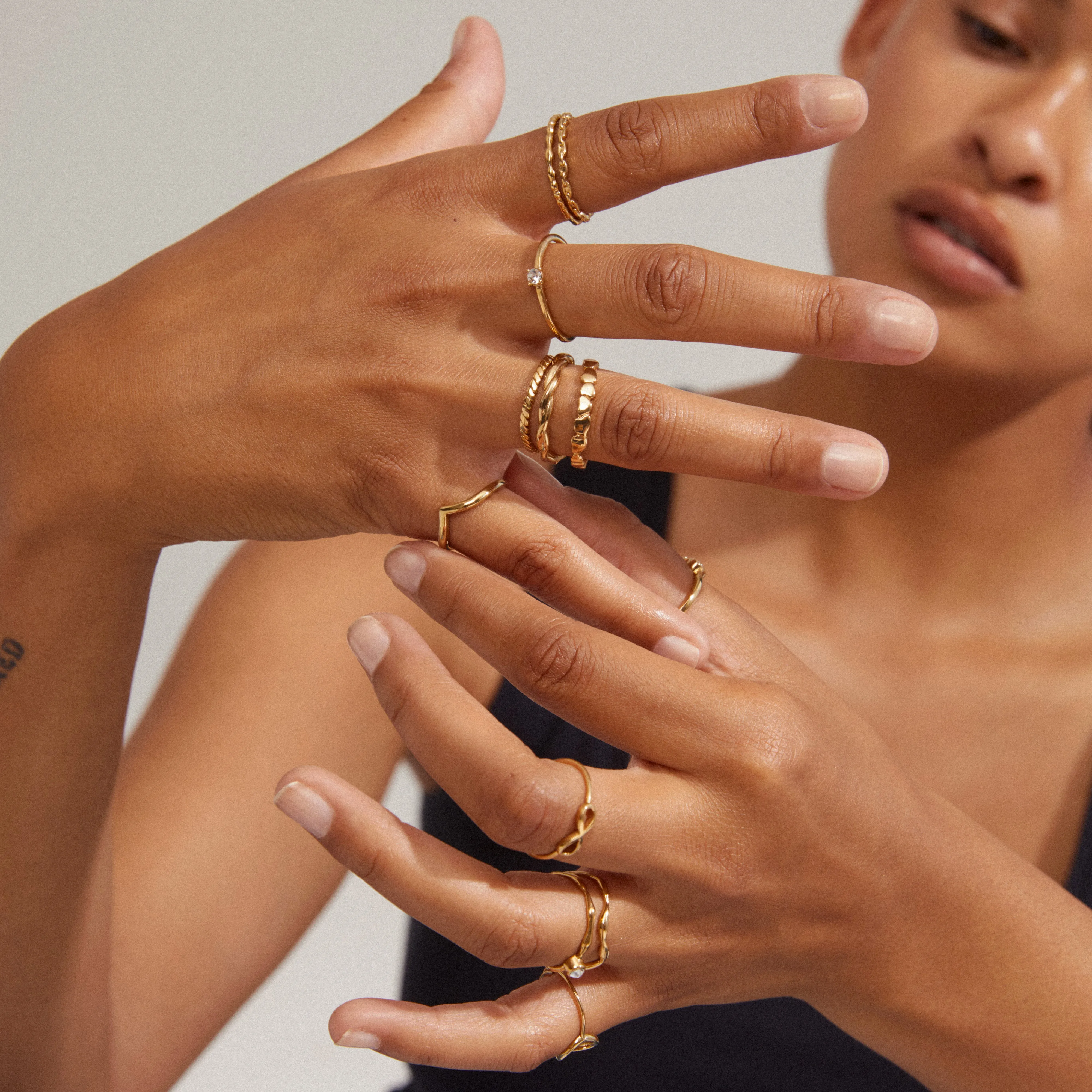 LULU stack ring gold-plated