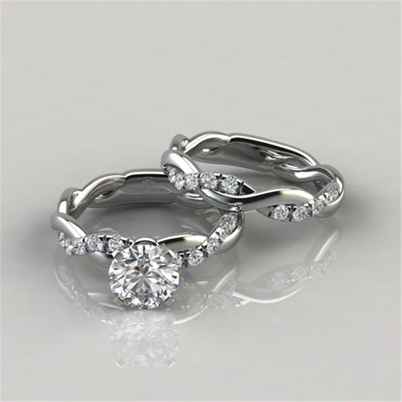 Luxury Gemtone Engagement Silver Ring For Women Wedding Jewelry