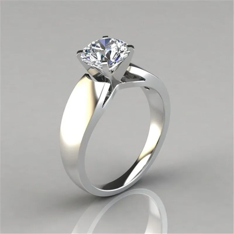 Luxury Gemtone Engagement Silver Ring For Women Wedding Jewelry