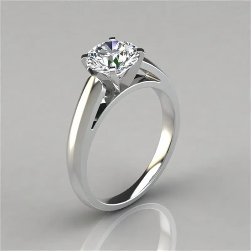 Luxury Gemtone Engagement Silver Ring For Women Wedding Jewelry