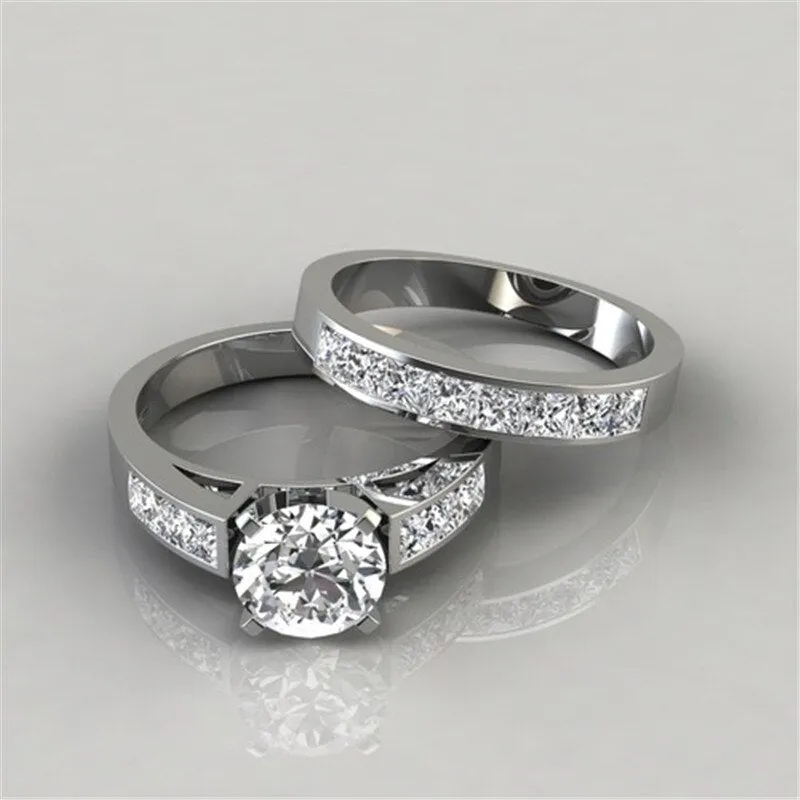 Luxury Gemtone Engagement Silver Ring For Women Wedding Jewelry