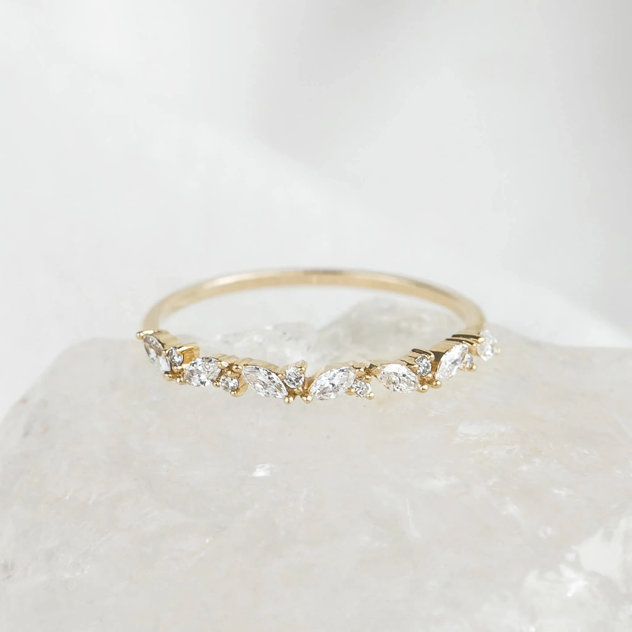 Marquise and Round Diamond Band - Cecilia