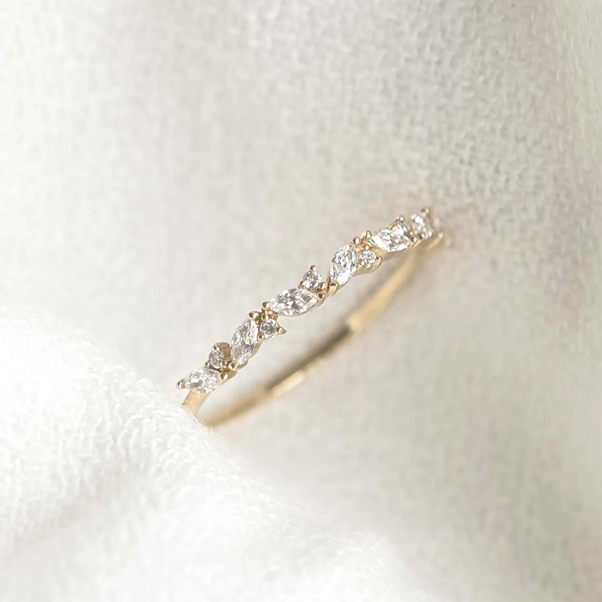 Marquise and Round Diamond Band - Cecilia