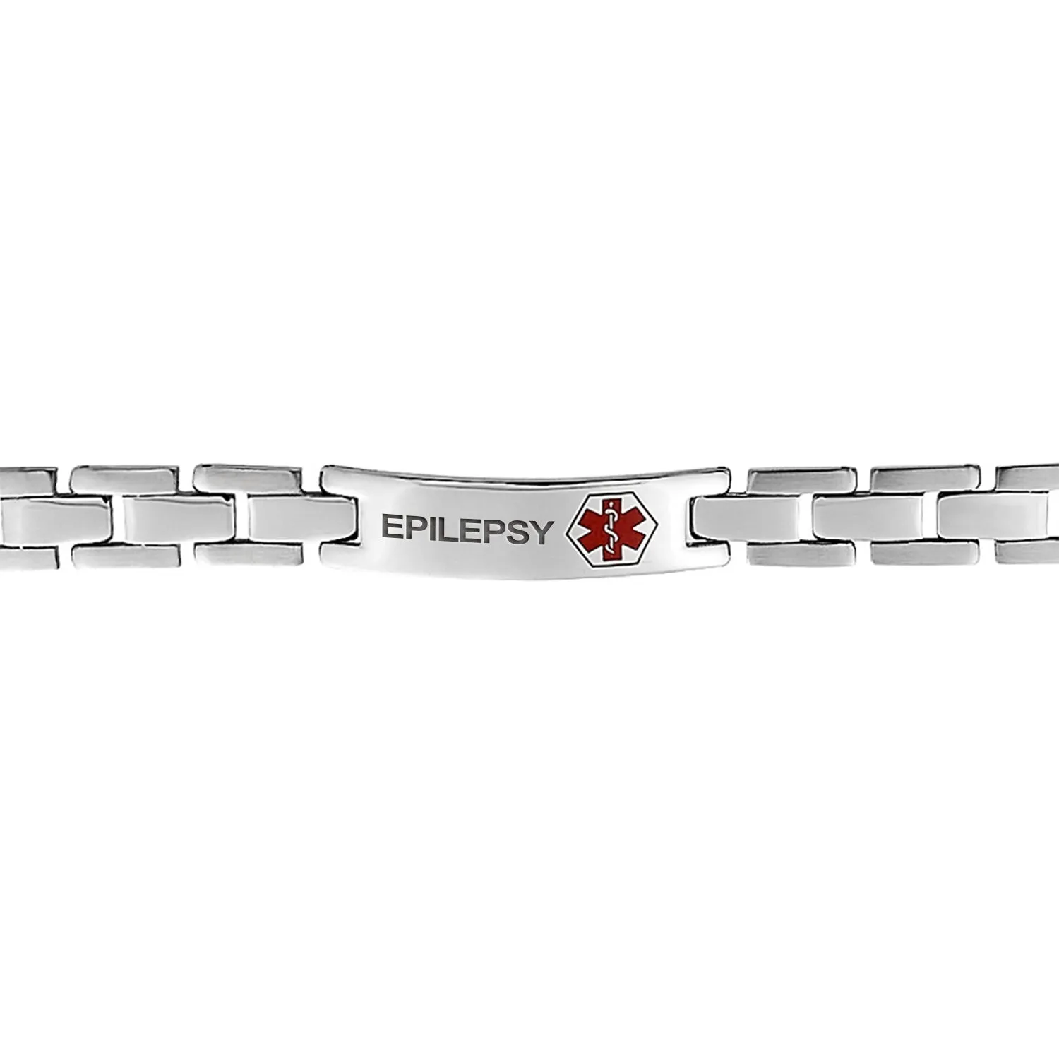 Medical ID Bracelet for Men - Stainless Steel U Link 8 Inch