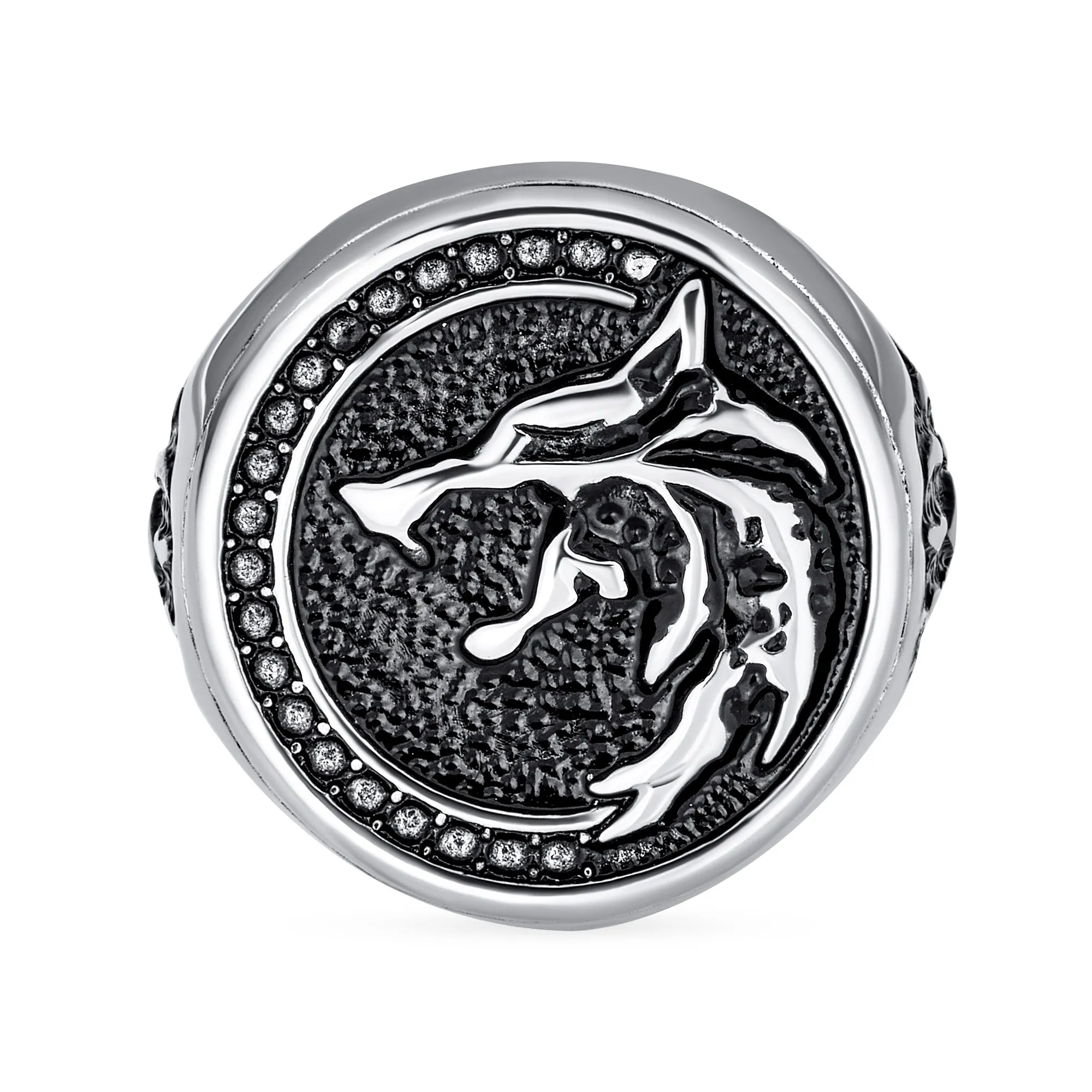 Mens Stainless Steel Viking Warrior Wolf Head Ring or Pendant for Men