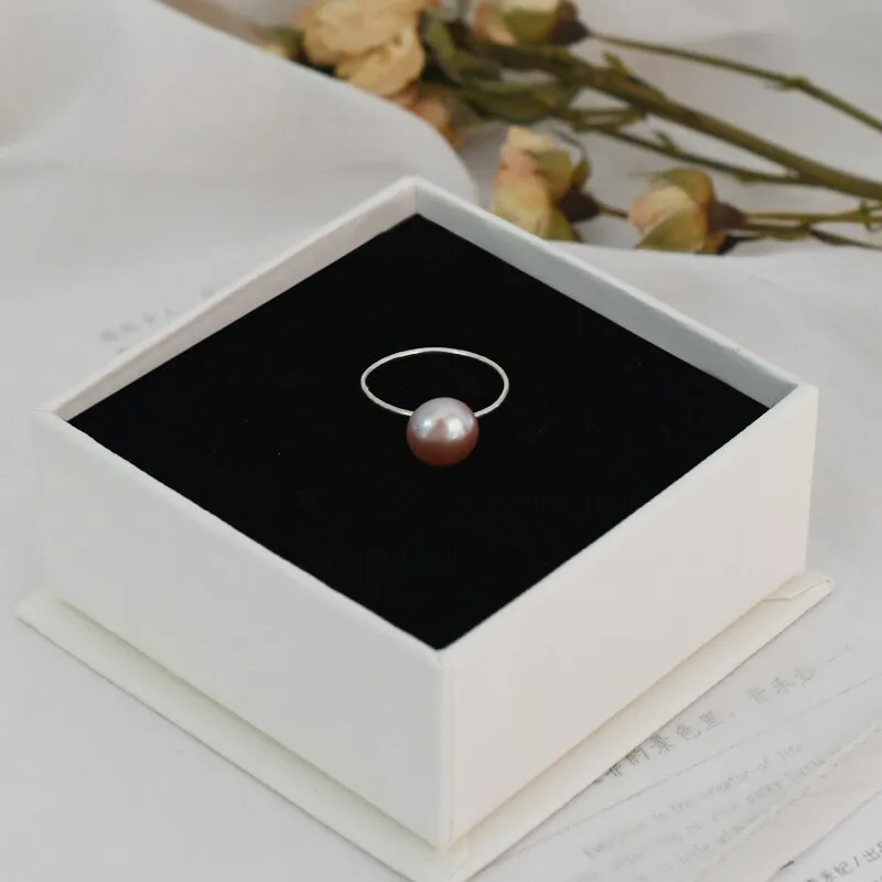 Natural Freshwater Pearl Ring 925 Sterling Silver Wedding Jewelry