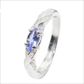 Natural Tanzanite Gemstone Ring for Women 925 Silver Engagement Jewelry