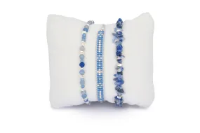 Naviti Blue Aventurine & Silver Bracelet Stack