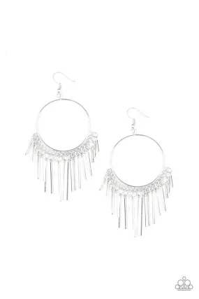 Paparazzi Earring ~ SOL Food - Silver