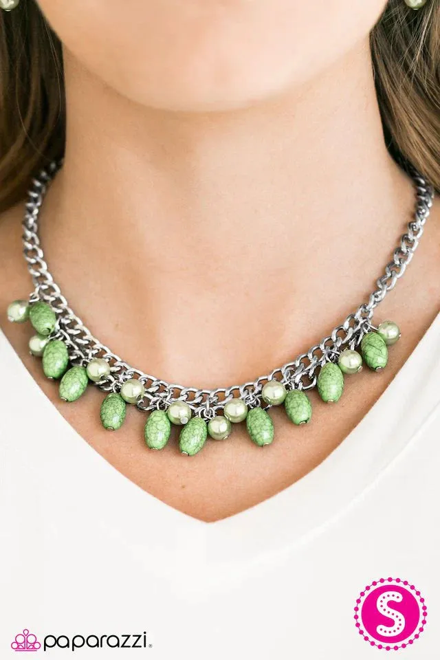 Paparazzi Necklace ~ Cant BEAD Tamed - Green