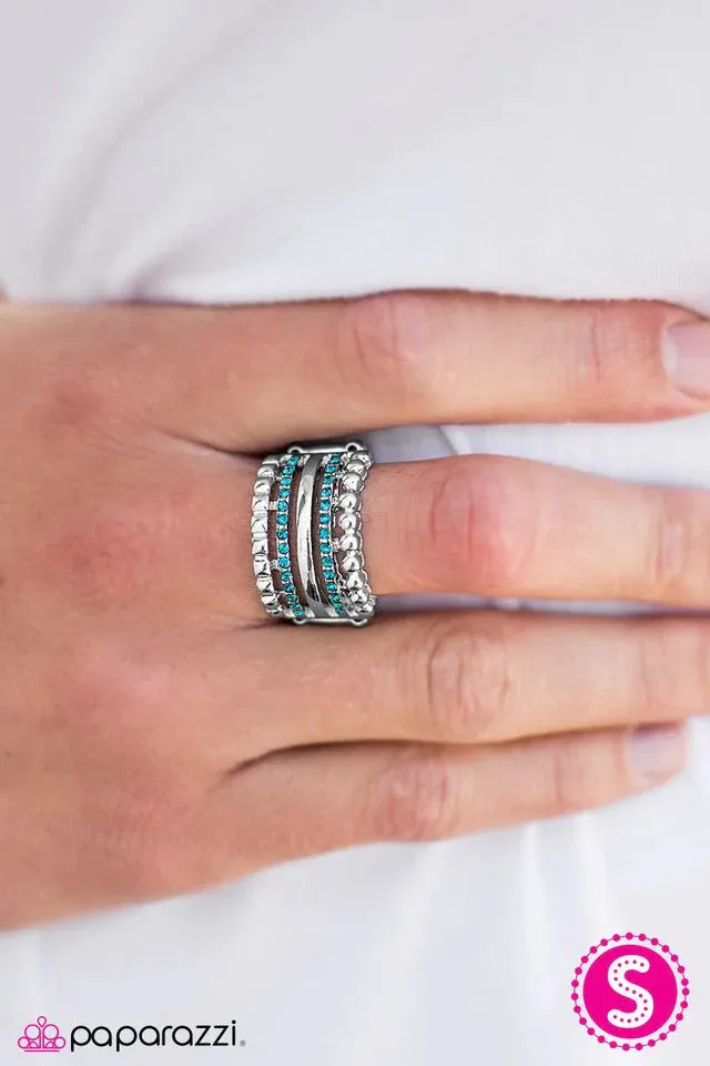 Paparazzi Ring ~ Row After Row - Blue