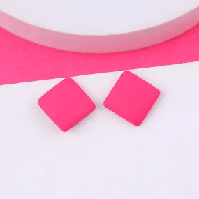 Pink Cube Stud Earrings