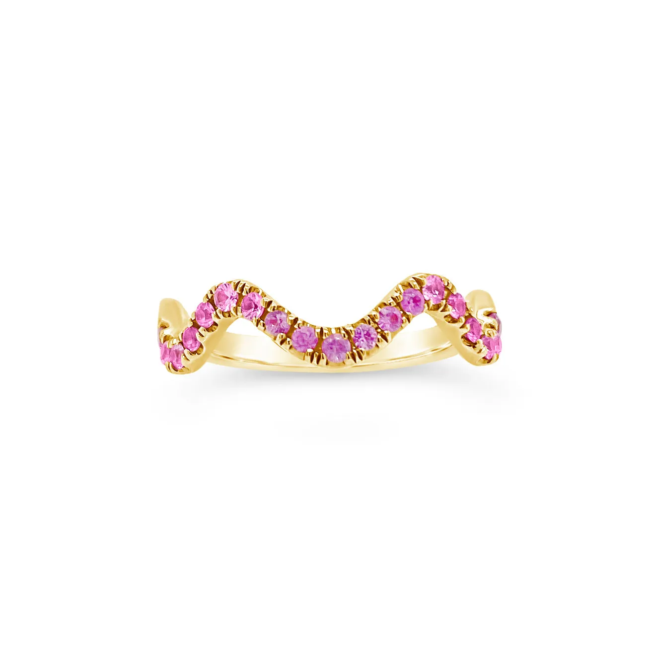 Pink Sapphire Stackable Wavy Ring