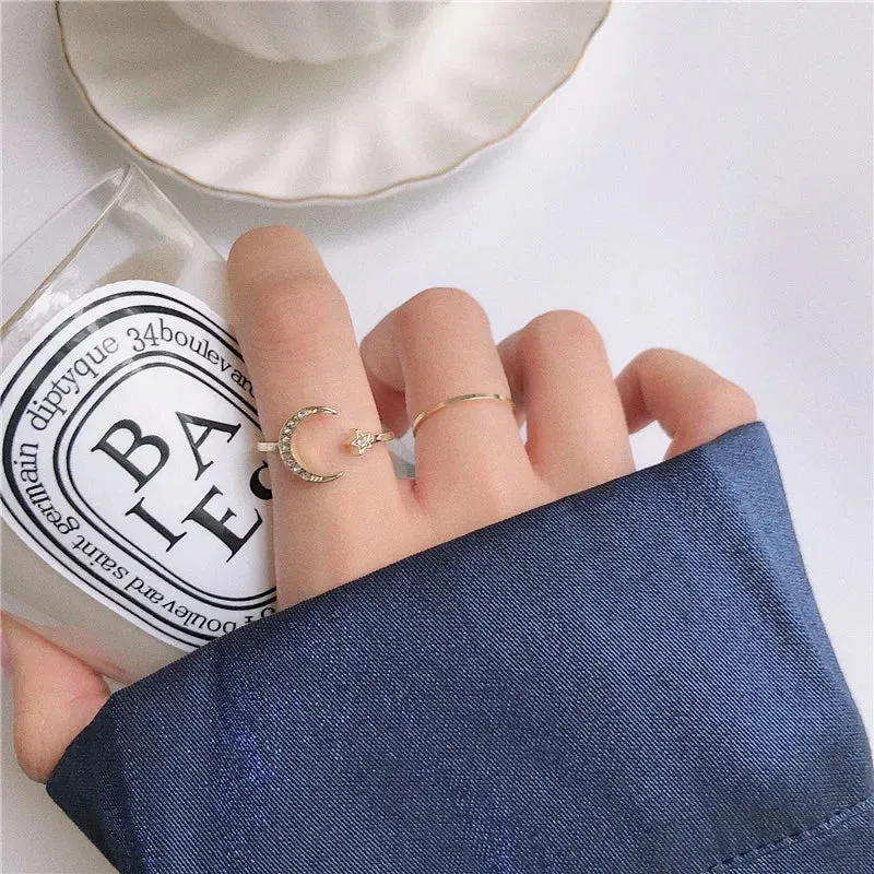 Punk Metal Geometry Circular Opening Index Buckle Joint Jewelry Gifts Ring