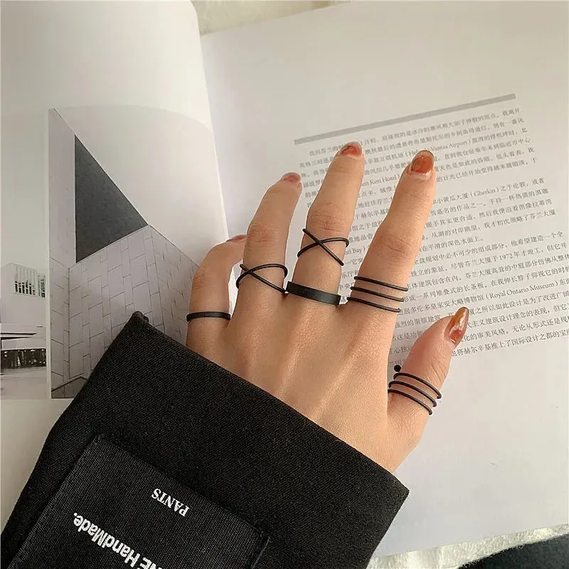 Punk Metal Geometry Circular Opening Index Buckle Joint Jewelry Gifts Ring