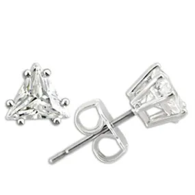 Rhodium 925 Sterling Silver Earrings with AAA Grade CZ in Clear for Women Clear Stone Color Style 0W156