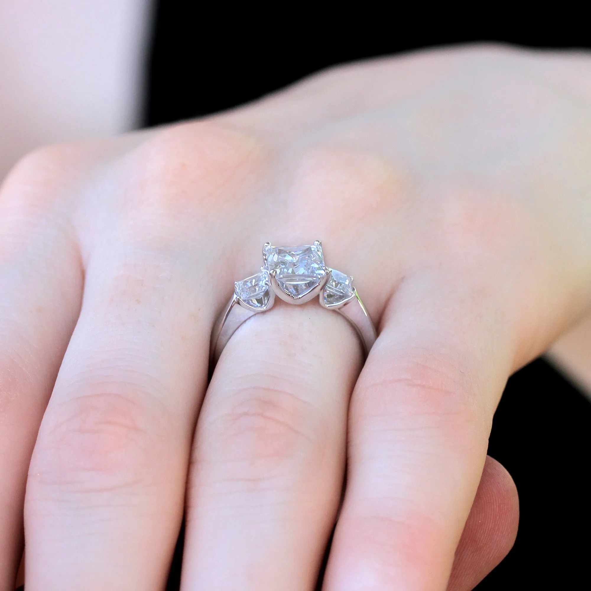 Romantic Journey Princess Three Stone Ring