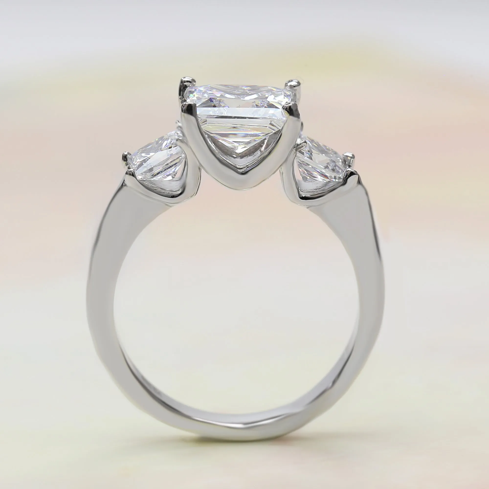 Romantic Journey Princess Three Stone Ring