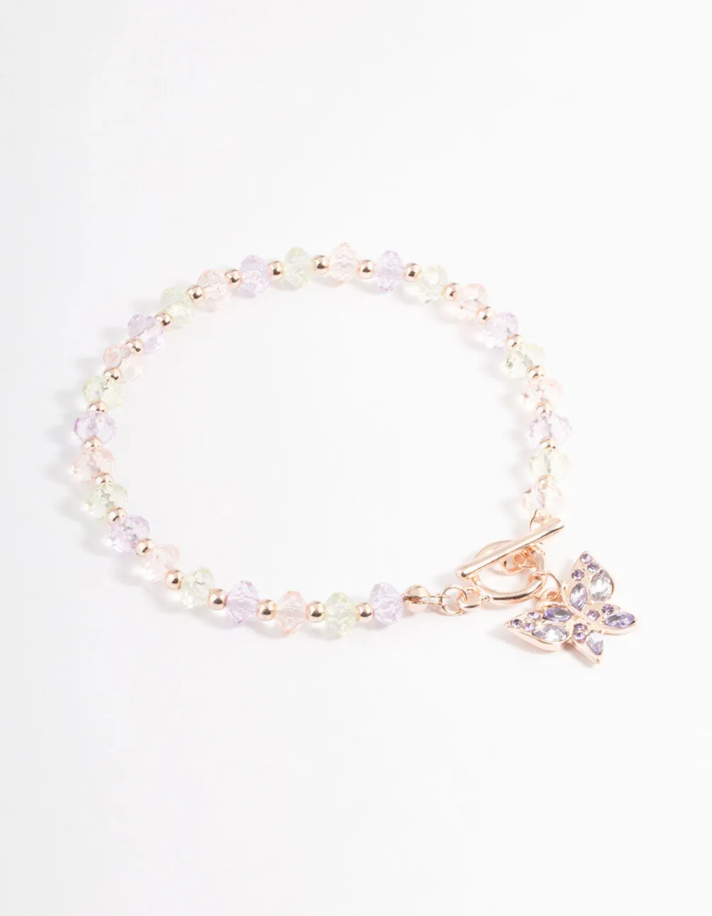 Rose Gold Bead Diamante Bracelet