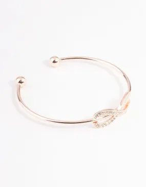 Rose Gold Infinity Open Cuff Bracelet