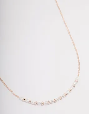 Rose Gold Pearl Smile Necklace