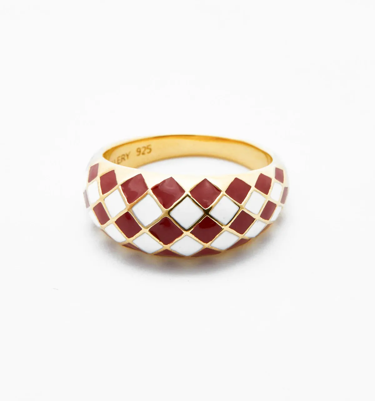 Ruby Red Checker Ring