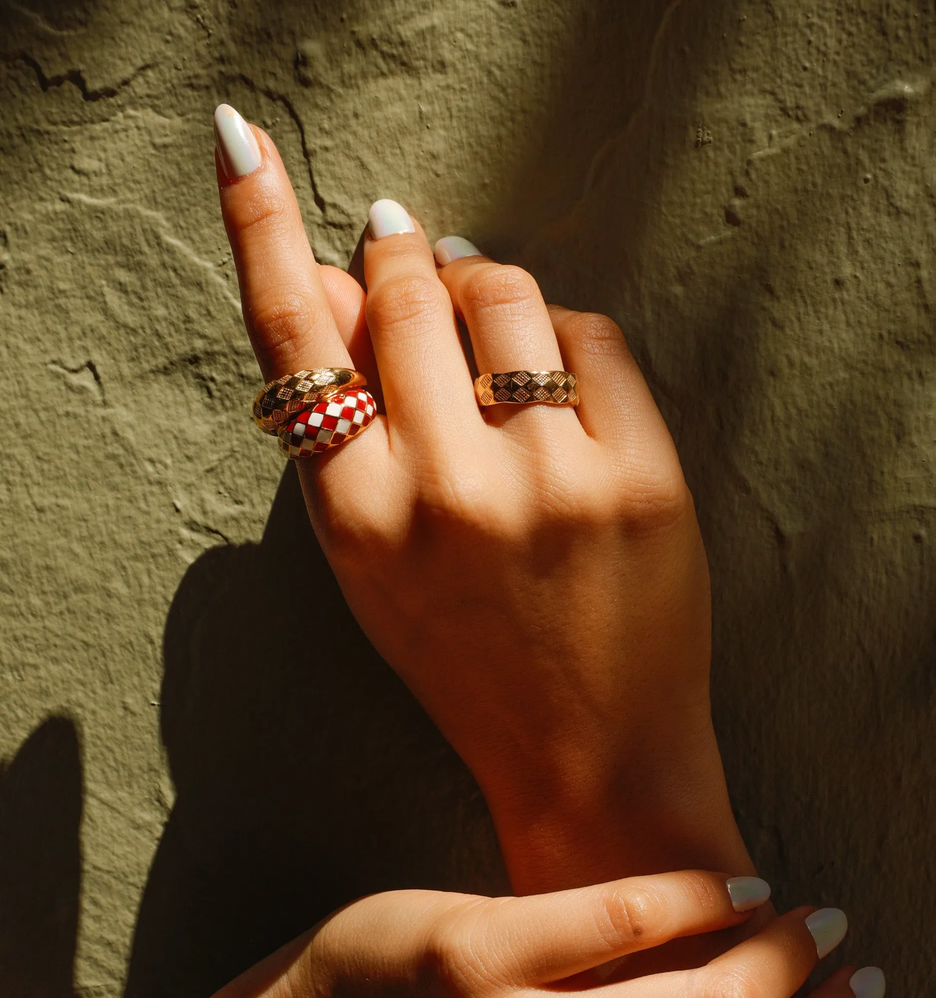 Ruby Red Checker Ring