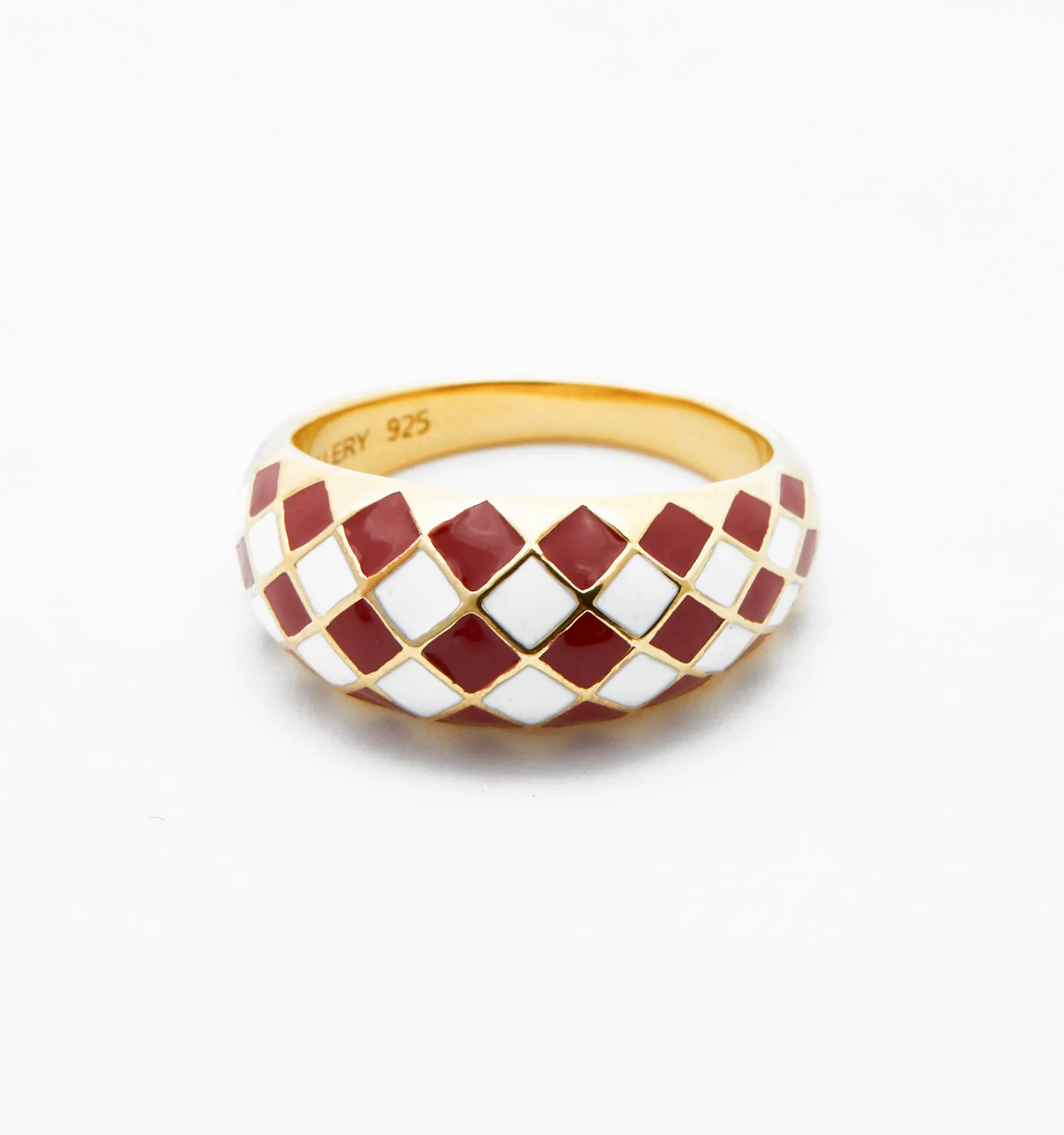 Ruby Red Checker Ring