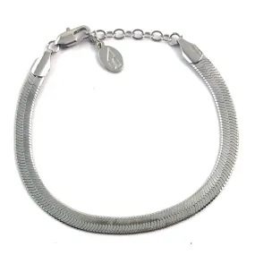 Silver Herringbone Bracelet