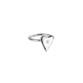 Silver Mini Heart Love Struck Ring