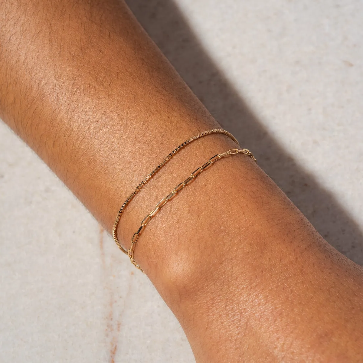 Solid Gold Paperclip Bracelet