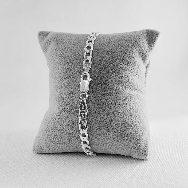 Sterling Silver Curb Bracelet - 6mm