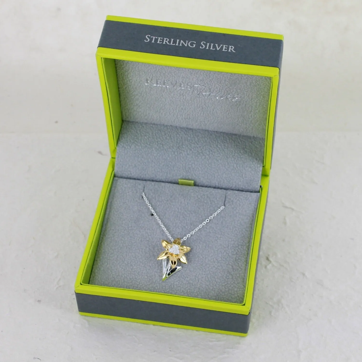 Sterling Silver Daffodil Necklace