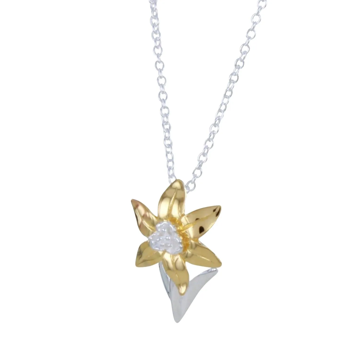 Sterling Silver Daffodil Necklace