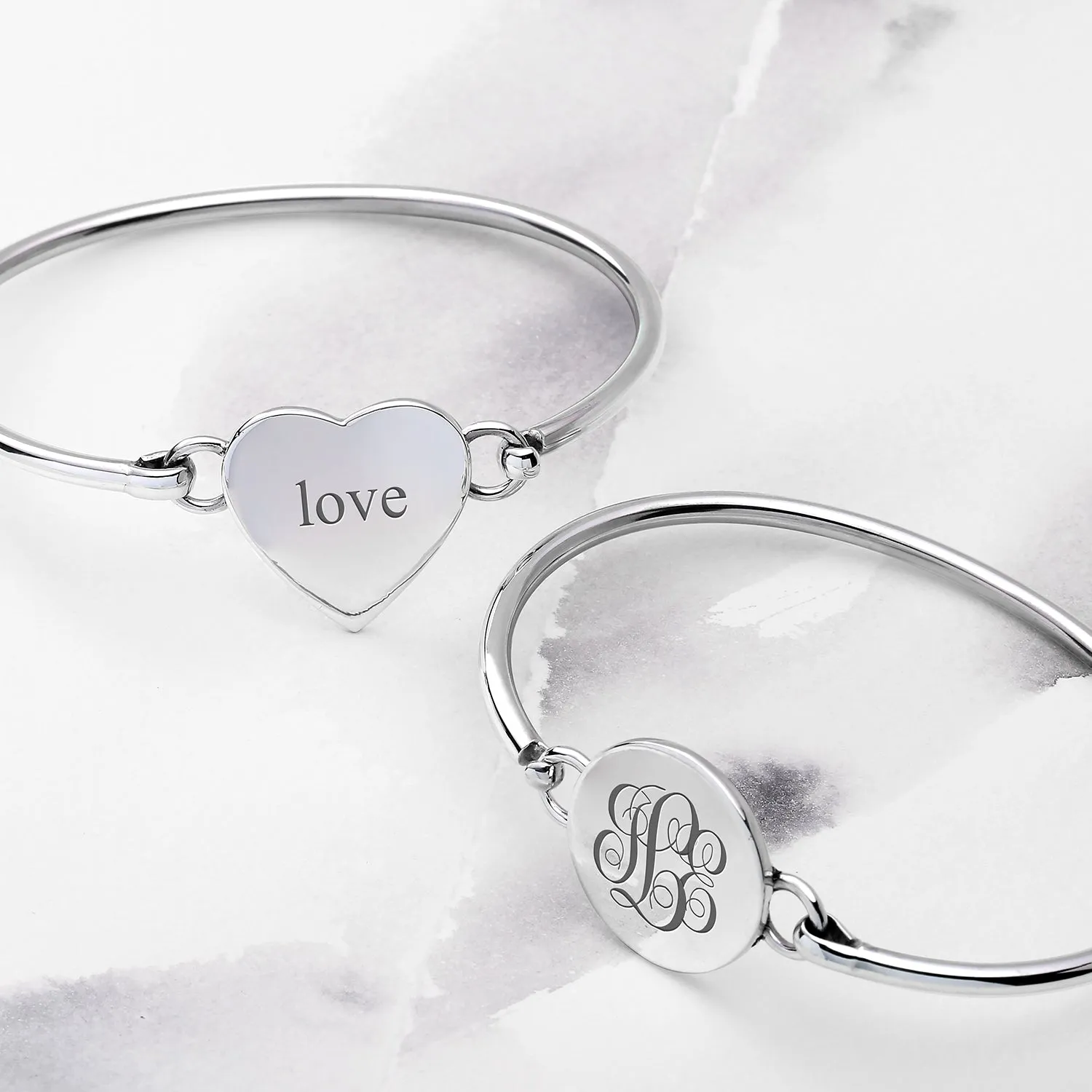 Sterling Silver ID Bracelet with Round Monogram - Polished & Durable Design