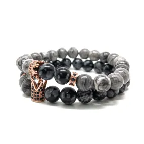 The Black and Grey King and Queen Bracelets