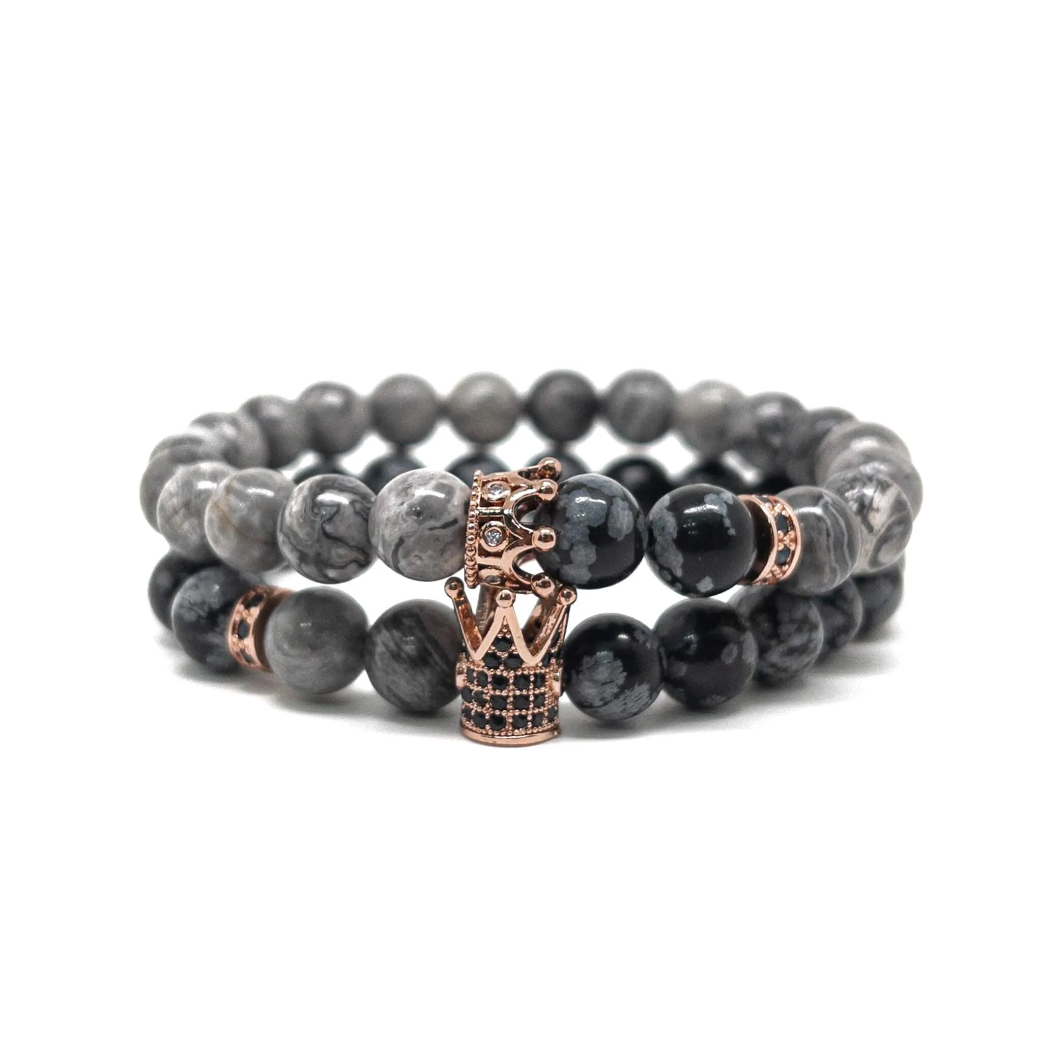 The Black and Grey King and Queen Bracelets