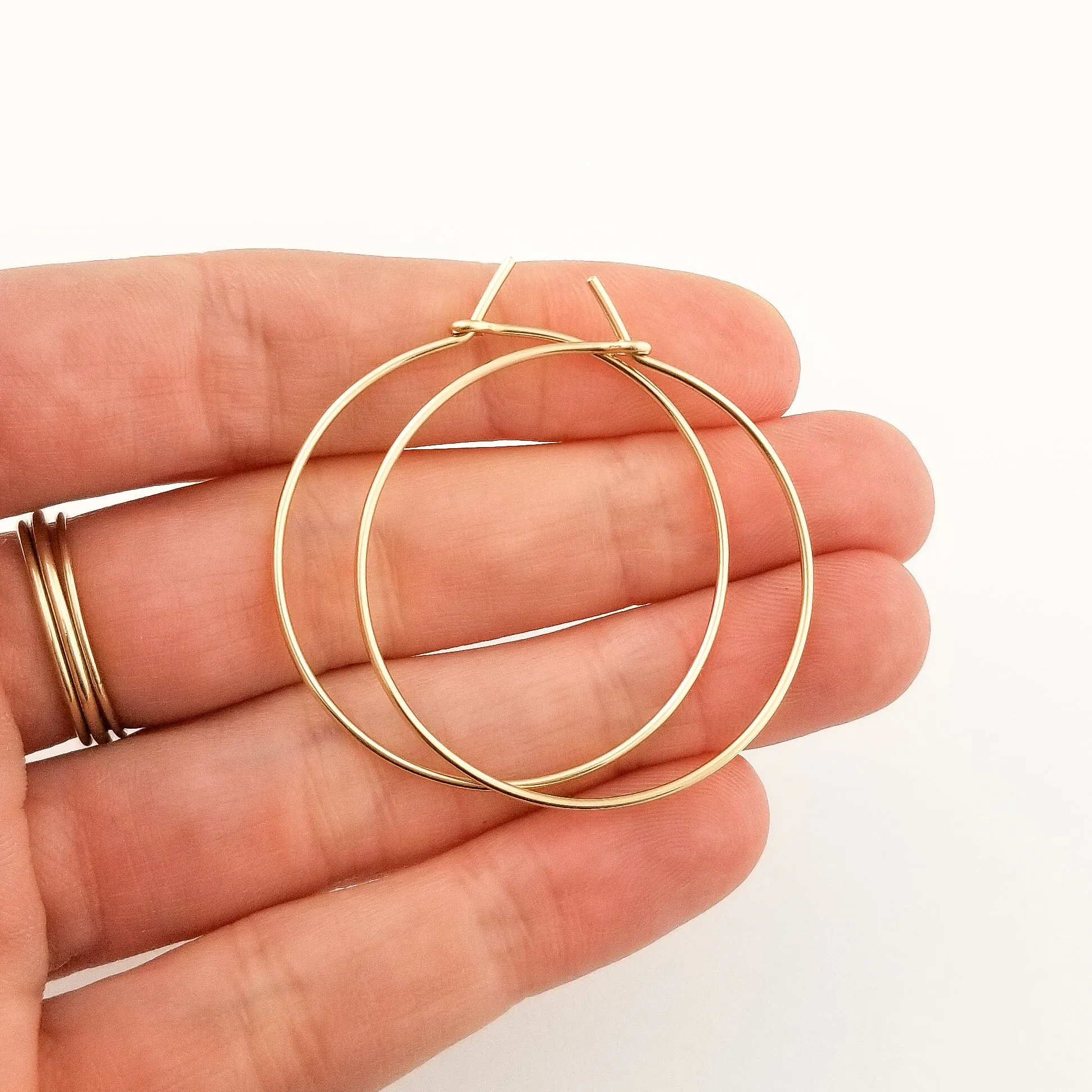 Thick Classic Solid Gold Hoop Earrings