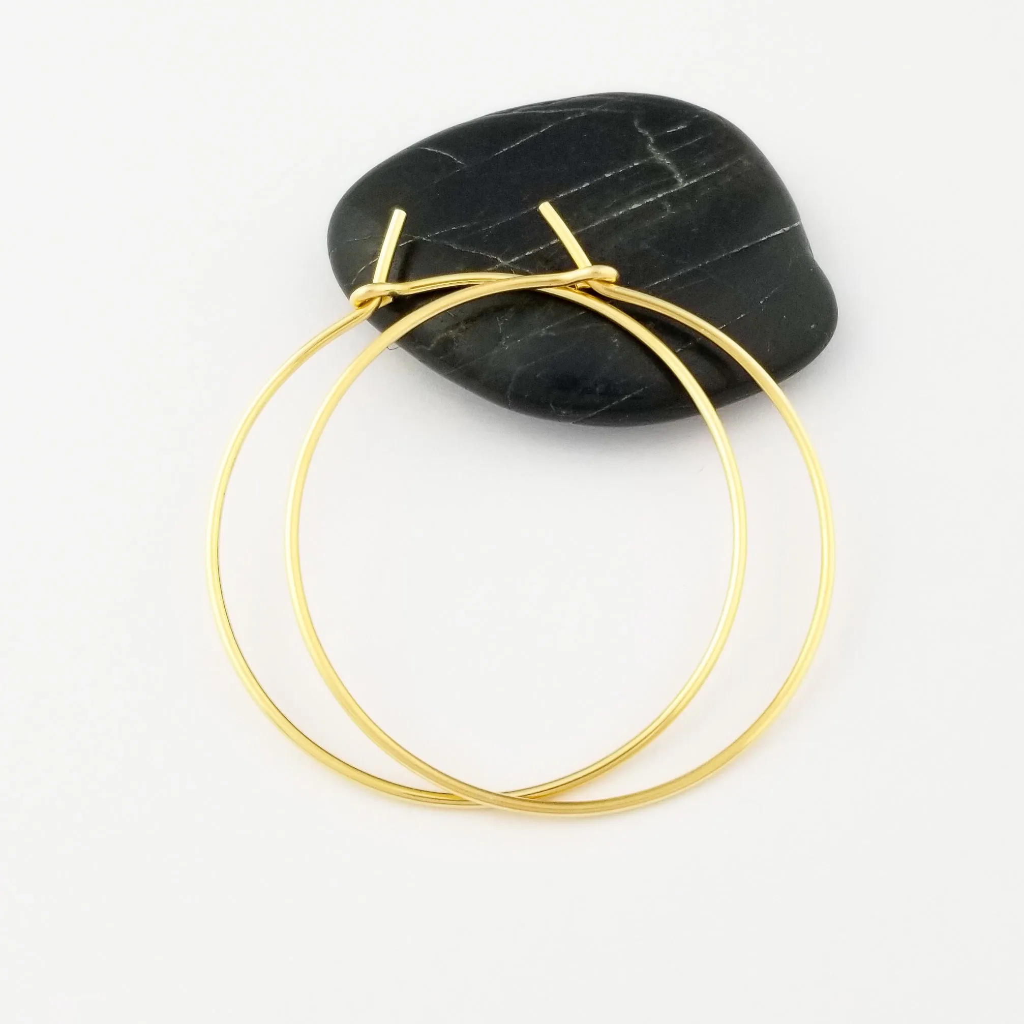 Thick Classic Solid Gold Hoop Earrings