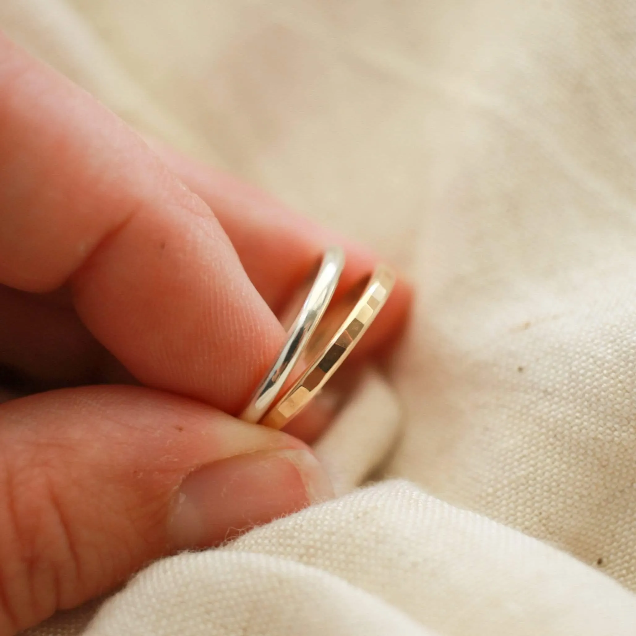 Thick Hammered Stacking Ring