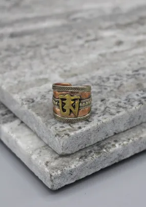 Tibetan Om Carved Copper Finger Ring