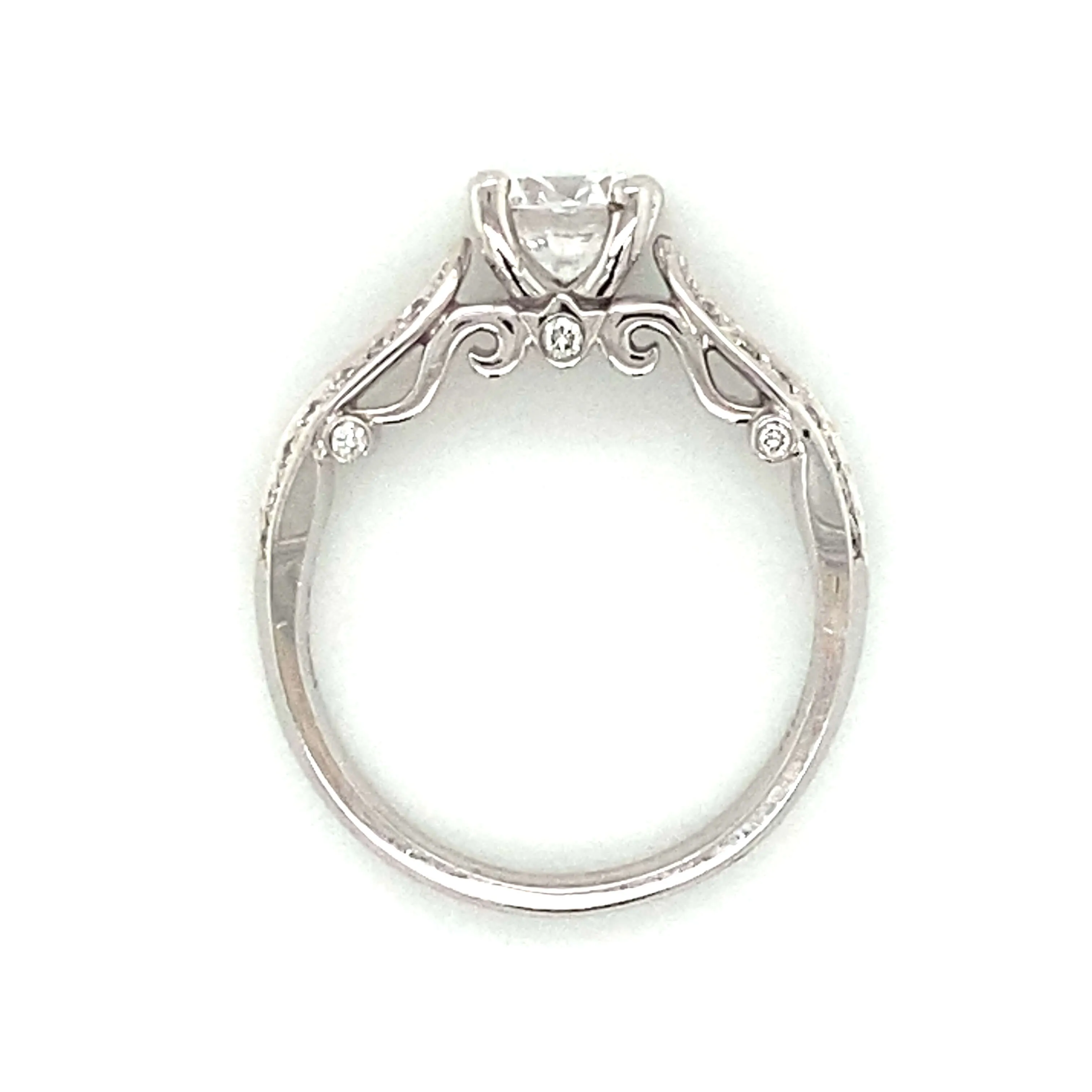 Verragio Pave Double Shank Engagement Ring in 18K White Gold