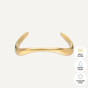 Vibes | Sleek Wave Open Bracelet | 18K Gold-Plated